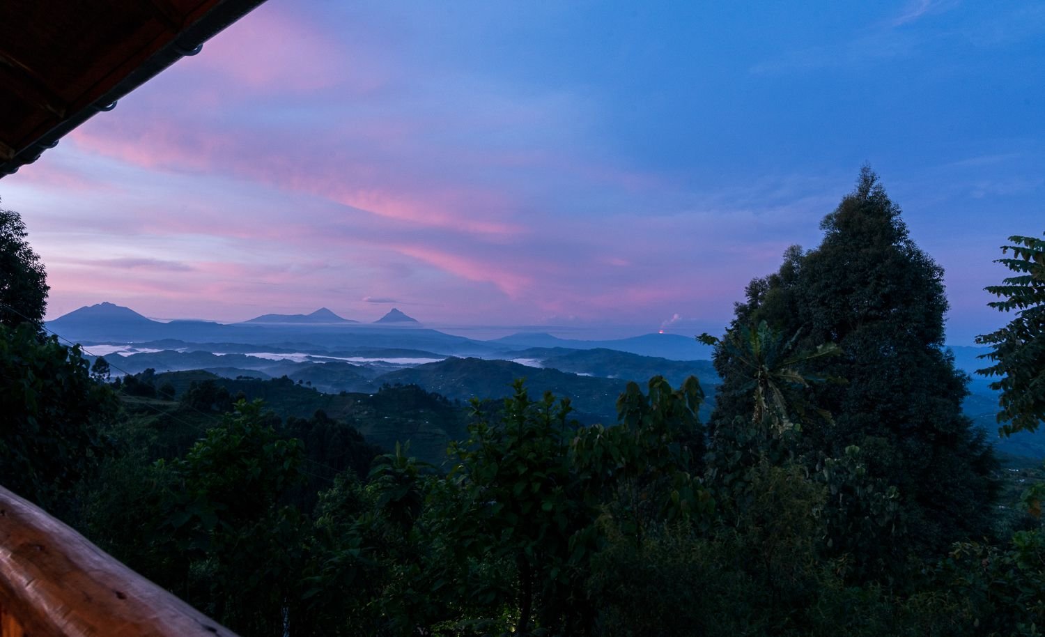 Virunga mountain view from Orugano Bwindi Lodge